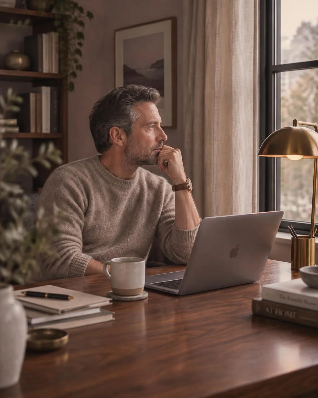 A man in a home office